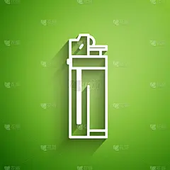 分离着色,打火机,图标,白色,线条,绿色,一次性物品,热,铬合金,塑胶
