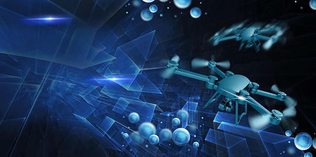 科技感无人机飞行器背景素材背景图片素材