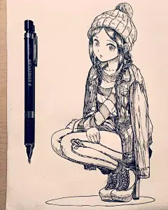 临摹完这组动漫，老师再也不用担心我画不好！_人物 : 把人物整体的体积感很好的表现了出来 人物在他的画笔下灵动不少 人物的结构就很立体 人物的整个结构和五官刻画的好了 画面有了色彩层次感更丰富 人物就像黑白的一样写实 已经陶醉在这些…