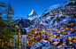 Zermatt and Matterhorn : Aerial View on Zermatt Valley and Matterhorn Peak at Dawn, Switzerland

Follow me on my <a href="http://blog.ansharphoto.com">Blog</a> | <a href="https://plus.google.com/+Ansharphotography/posts"