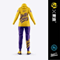运动服装品牌妇女的运动服样机后视图文件服装VI设计yellowimages