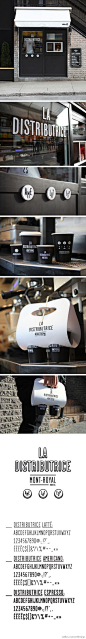 [视觉识别]#北美最小的咖啡馆# 店面简，设计简，一切从简。AME、LAT、ESP，美式、拿铁、意式浓缩标的这么清楚，是要简化到只卖三种咖啡吗？