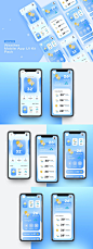 天气预报 移动应用 应用程序 天气 预报 管理 app全套界面UI设计