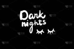 暗色,文字,手,简单,黑色背景,白色,夜晚,闭着眼睛,对话气泡框,可爱的