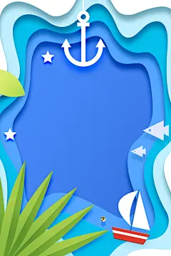 扁平化剪纸风海报背景素材