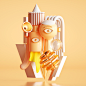 [米田/主动设计整理]Character Illustrations : 3D Character Illustrations, Inspired by Picasso's Portrait Paintings. CRStudio OMARAQIL 