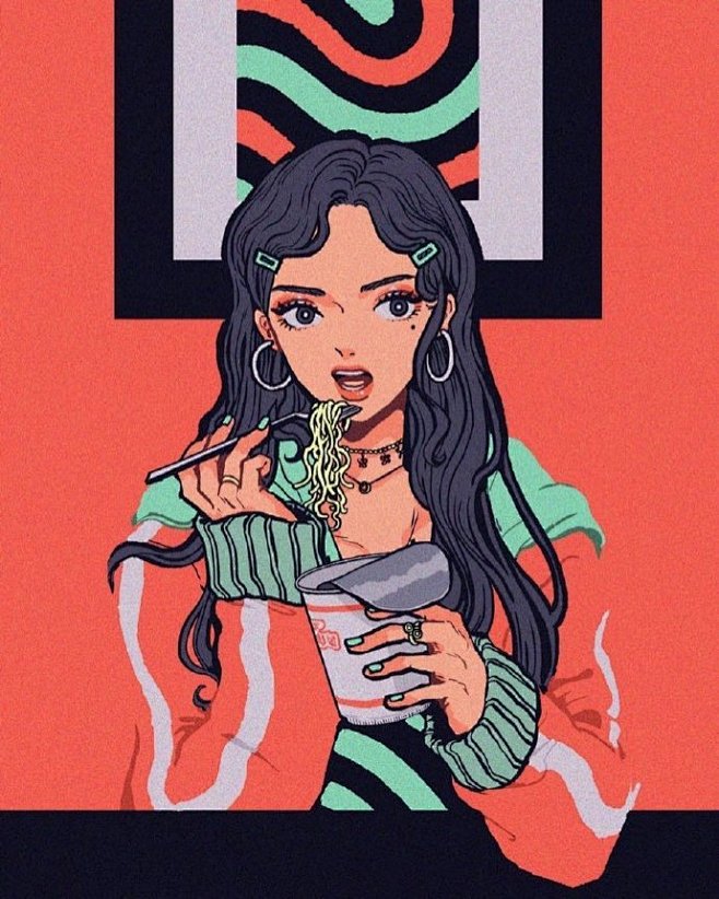 #设计美学# #插画# 
复古风格搭配撞...