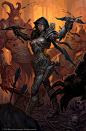 Diablo 3 &#;8220Demon Hunter&#;8221 2D digital character illustration created in Photoshop by Blizzard Entertainment artist Glenn Rane of Irvine, California!!! http://glennrane.cghub.com/images/