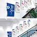 蓝色企业文化墙楼梯间励志文化长廊展板设计 走廊形象墙CDR模板