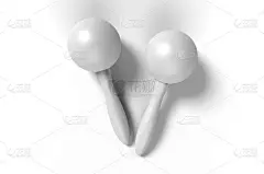 空白的Maraca对模板。3d渲染插图。