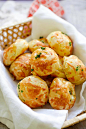 Cheese Puffs (Gougeres) - best and easiest recipe for puffy, light and airy French cheese puffs. Loaded with mozzarella and parmesan cheese, so good | rasamalaysia.com