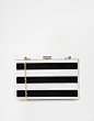 New Look Stripe Clutch Bag