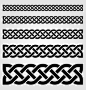Celtic knots medieval borders set in black Vector Image