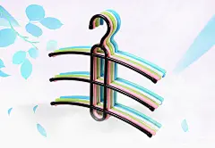 37_9_魔术三层防滑塑料晾衣架 鱼骨型多层衣服挂架衣柜挂衣架衣撑衣挂 蓝色