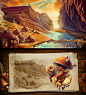 In Quest of Adventure Landscape :  Our new work is based on creating environments for our heroes from Quest of adventure project. Expanding the boundaries of this world with new illustrations, was our main goal to enrich this project. As well, we wanted t