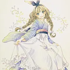 清新唯美的少年少女水彩手绘【日本插画师：友风子】