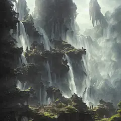Concept Art : Lost Ruins 仙山 瀑布