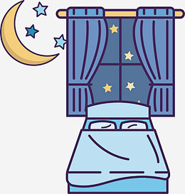 世界睡眠日深夜卡通图标