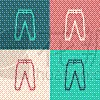 color line sport pants icon isolated on color