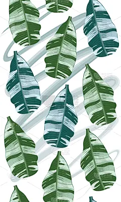 四方连续纹样,香蕉叶,清新,纺织品,壁纸,自然美,植物,节日,夏天,裹住