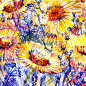多彩印象派油画水彩风格花朵花卉图案模板EPS格式矢量设计素材-淘宝网