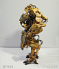 Advanced Hydraulic Walker aka HYWAK. 1/6 scale Mech model, tle industry : This is a 1/6 scale Mech model that wasn't created by kitbashing but rather 100% hand built. It has 247 individual parts put together included 86 metal nuts and bolts, 9 metal sprin