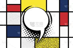 波普风,文字,漫画,对话气泡框,无人,壁纸,现代,几何学,极简构图,复古