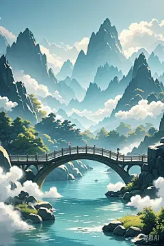 3D青色山水 (11)