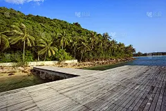 木栈桥。苏梅岛岛。泰国。
