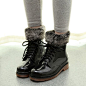 包邮2014新款韩版短筒雨鞋女鞋 防滑水鞋 系带马丁靴雨靴送保暖套