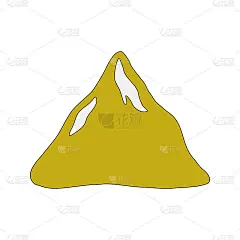 绿色的山图标以简单的线性风格。矢量插图的一个孤立的山在白色的背景