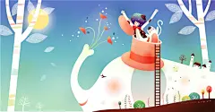 可爱卡通插画背景ai背景图_新图网 https://ixintu.com 可爱卡通 时尚插画 卡通 手绘 童趣