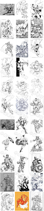 200张【欧美风男子线稿手稿集】漫画插画绘画设计参考素材-淘宝网