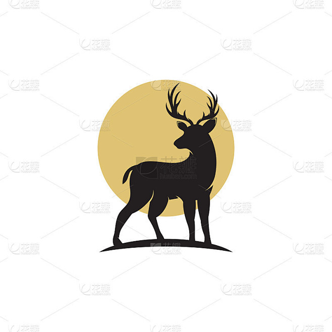 鹿矢量图标插图设计