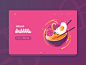 Hello Dribble web colorful vibrant food noodle ramen illustration