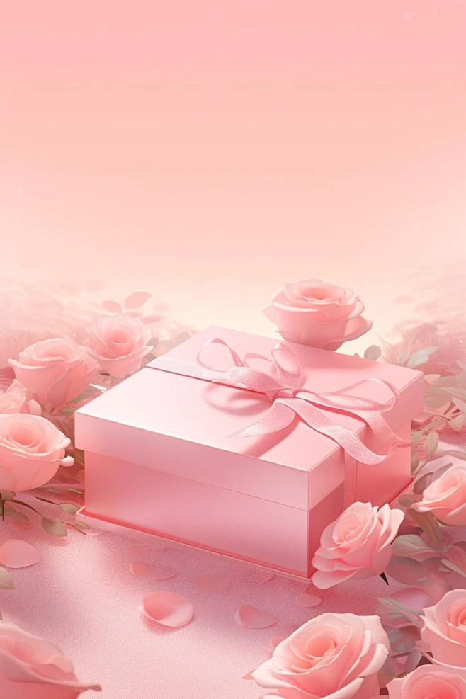 An empty pink gift b...