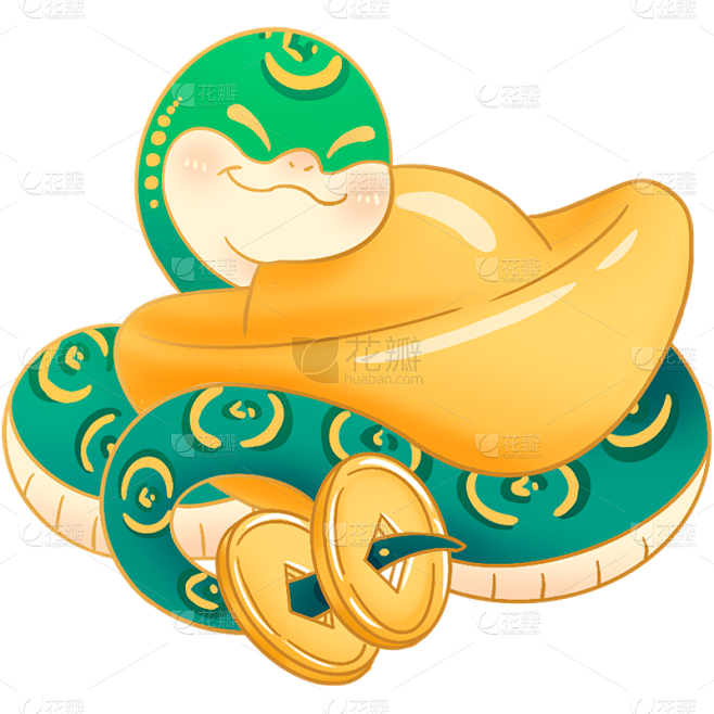 蛇年春节新年过年国潮中国风蛇元素素材