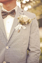 boutonniere tied with a lace ribbon // photo by Gideon Photography