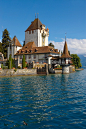 Oberhoffen Castle, Lake Thun, Switzerland.