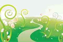 花丛蝴蝶插画插画矢量素材 #采集大赛#