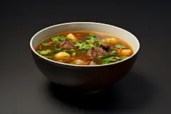 鲜嫩养生羊肉汤美食摄影图