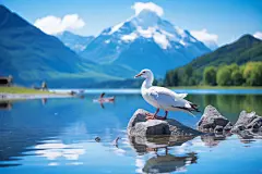 古风金色古风山水蓝天白云山川河流壁纸