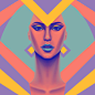 bold colorful Fashion  inspiration modern popart portrait Unique vivid