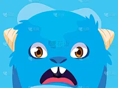 蓝色,怪物,计算机图标,卡通,可爱的,人,愉悦,部分,设计
