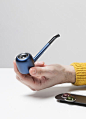 blue designer pipe