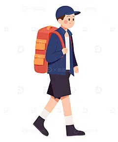 背包旅游扁平风人物插画高清模板免费下载-趣麦麦图