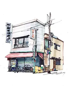 近期马克笔建筑小房子练习#马克笔手绘# #指尖上的艺术# |@赵航马克笔 ​​​​