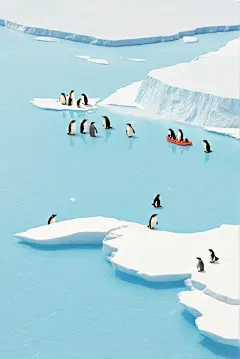 破冰大寒小寒南极海报素材