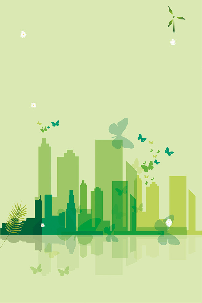 绿色城市低碳环保海报背景素材平面广告_新...