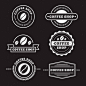 Coffee shop retro logo set